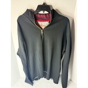 Robert Graham Mens 2XL Black Quarter Zip Pullover Classic Fit Mock Neck Sweater